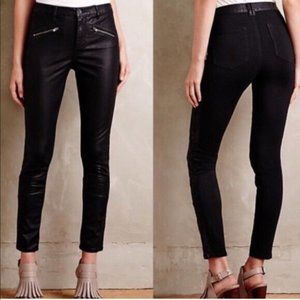 Anthropologie Pilcro Stet front faux leather moto slim ankle pants sz 30 NWT